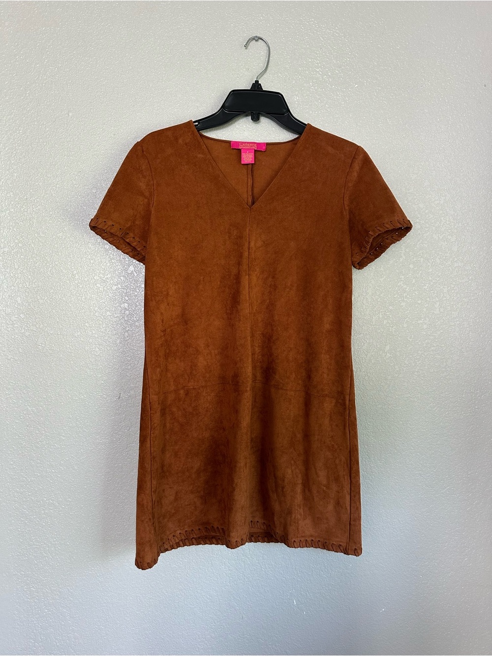 Catherine by Catherine Malandrino Faux Suede Short Sleeve Mini Dress